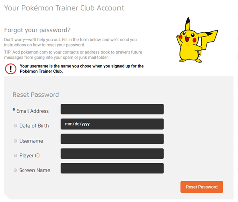 how to change pokémontrainer club e-mail